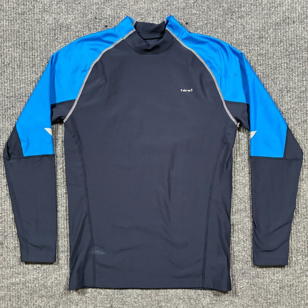 Hind Compression Shirt Mens Size Medium Blue Long Sleeve Athletic Base Layer